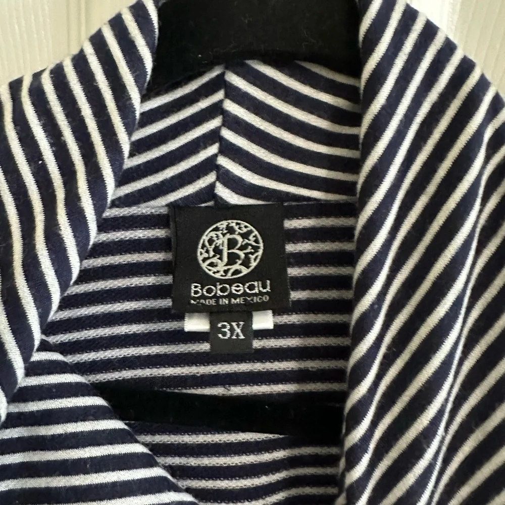 Bobeau Women’s Striped 1 Button Soft Cardigan Size: 3X - Picture 3 of 4